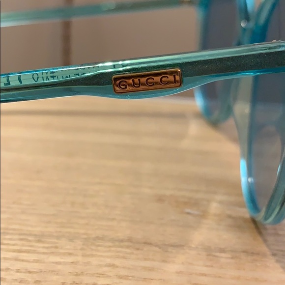 Gucci Blue Oversized Round Acetate Sunglasses - Picture 3 of 5